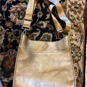 Gold Leather Shoulder Bag